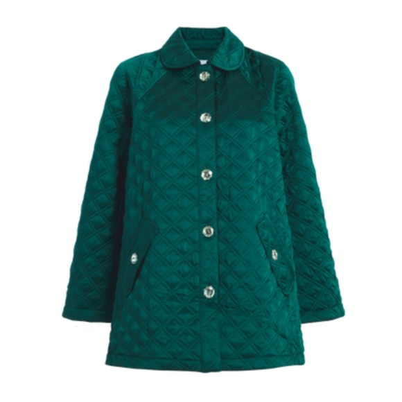 Hill House Jackets & Blazers - Hill House The Quilt Coat Dark Green Satin Size Medium